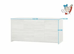 Dressoir Enzo 210cm - decor - eik sonomagrijs