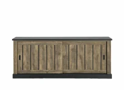 Dressoir Etienne 221cm - decor - industriële eik & zwart