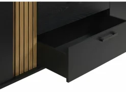 Dressoir Faro 216cm - melamine - structuur zwart