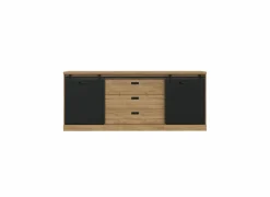 Dressoir Kaszimiro 213cm - decor - waterford eik & zwart