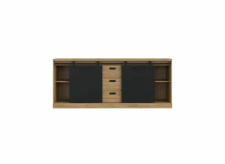 Dressoir Kaszimiro 213cm - decor - waterford eik & zwart