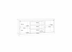 Dressoir Kaszimiro 213cm - decor - waterford eik & zwart