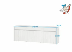 Dressoir Lucca 248cm - decor - millenium eik & lichtgrijs