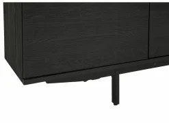 Dressoir Mauri 240cm - eik massief & decor - zwart