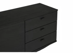 Dressoir Mauri 240cm - eik massief & decor - zwart