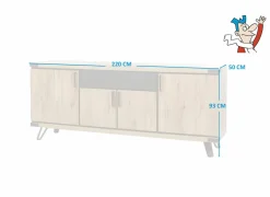 Dressoir Neto 220cm - decor - scarlet eik