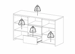 Dressoir Next 149cm - decor - wit & jackson hickory