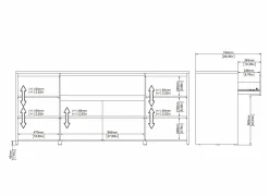 Dressoir Next 197cm - decor - wit & jackson hickory