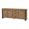 Dressoir Onno 225cm - decor - bruin & zwart