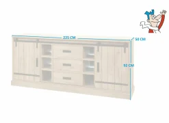 Dressoir Piero 225cm - decor - scarlet eik