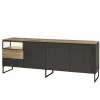 Dressoir Portofino 242cm - decor - zwart & eik