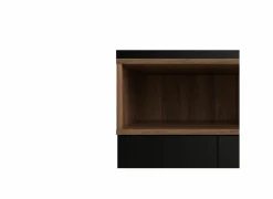 Dressoir Roomers 176cm - spaanplaat - zwart & walnoot