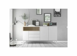 Dressoir Roomers 176cm - spaanplaat - witte eik