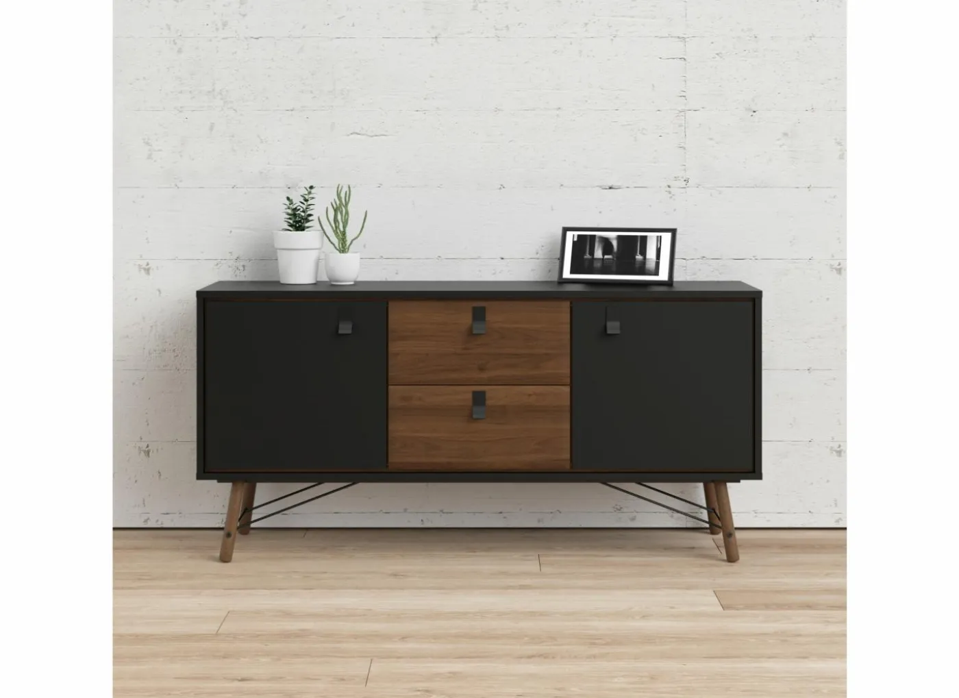 Dressoir Ry 151cm - decor - matzwart & okkernoot