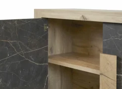 Dressoir Sacha 210cm - melamine - canyon oak & marble