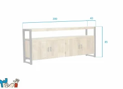 Dressoir Sanguine 200cm - mango massief - natuur