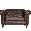 Fauteuil Chesterfield Stanley 1-zit - leder - bruin