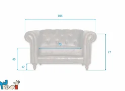 Fauteuil Chesterfield Stanley 1-zit - leder - bruin