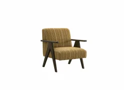 Fauteuil Malone 75x79x82cm - polyestervezel - oker/wit