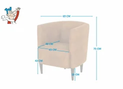 Fauteuil Navarra 69x66x75cm - stof - cognac