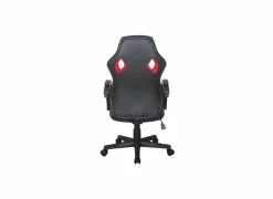 Gamestoel Compass 59x65x106cm - lederlook - zwart & rood