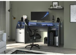 Gamingbureau Set Up 180x67cm - decor - zwart & grijs
