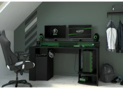 Gamingbureau 152x62cm - decor - zwart