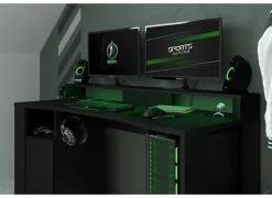 Gamingbureau 152x62cm - decor - zwart