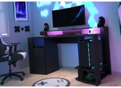 Gamingbureau 152x62cm - decor - zwart