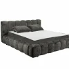 Gestoffeerd bed Bexley 180x200cm - stof - zwart inclusief bodem en matras
