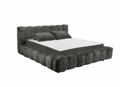 Gestoffeerd bed Bexley 160x200cm - stof - zwart inclusief bodem en matras