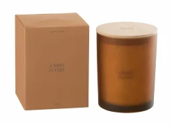 Geurkaars Ambre Intime Ø10,5x14cm - glas/paraffine - oranje