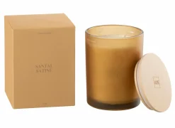 Geurkaars Santal Satine Ø10,5cm - glas/paraffine - oranje