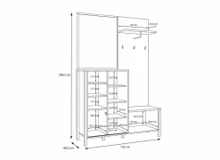 Halkast Jytana 132cm - decor - mauvella eik & zwart