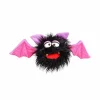 Handpop Schnips vleermuis H20cm - polyester - zwart/roze