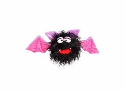 Handpop Schnips vleermuis H20cm - polyester - zwart/roze