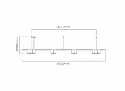 Hanglamp 180cm 10xGU10 - aluminium - brons