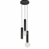 Hanglamp Ø26cm 1xGU10 2xE27 - aluminium - zwart