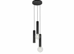 Hanglamp Ø26cm 1xGU10 2xE27 - aluminium - zwart