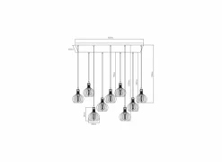 Hanglamp 100cm 9x60W E27