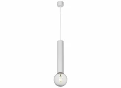 Hanglamp Ø5,6cm 1x60W E27 - aluminium - wit