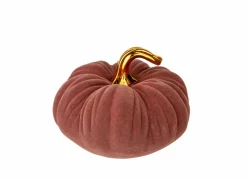 Herfstdecoratie Pompoen Velvet  21x21x15,2cm - keramiek - bruin