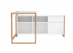 Hoekbureau Denver 139x142x75cm - decor - wit & artisanale eik