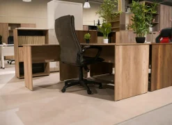 Hoekbureau Merida 160x144x75cm - melamine - bruin