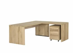 Hoekbureau Yoda 160x180x76cm - eik massief - naturel