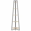 Hoekrek 32x32x180cm - hout & ijzer - beige