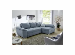 Hoeksalon Alster 268x161cm - stof - lichtblauw met bedfunctie