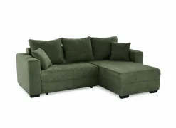 Hoeksalon Elmau 235x169cm - stof - groen met bedfunctie & opbergruimte