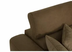 Hoeksalon Rimini 388x224cm - stof - cognac met bedfunctie