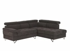 Hoeksalon Sirocco 230x200cm - stof - donkergrijs met bedfunctie